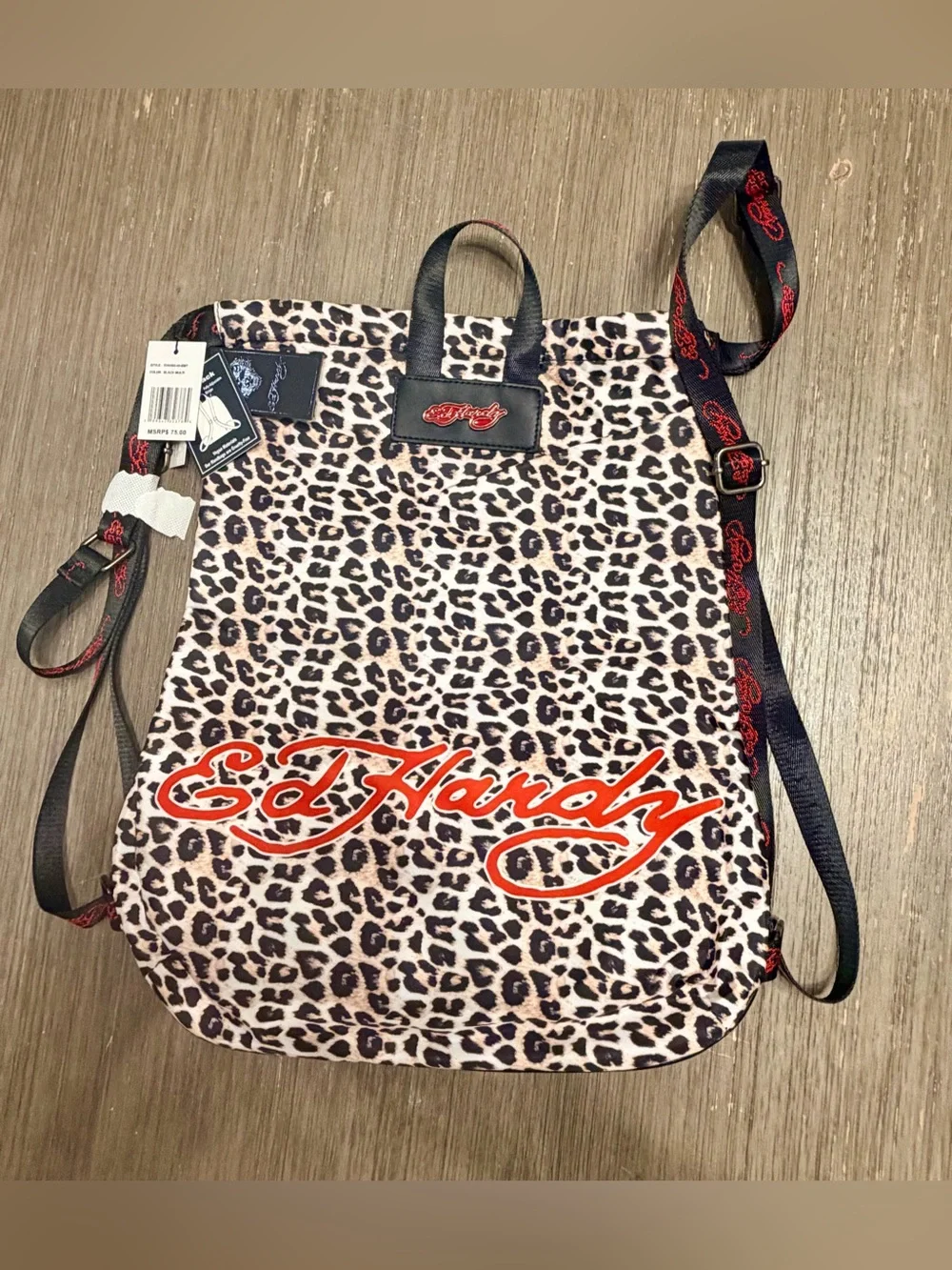 Ed Hardy Eternal Love Leopard Backpack NWT Y2K
